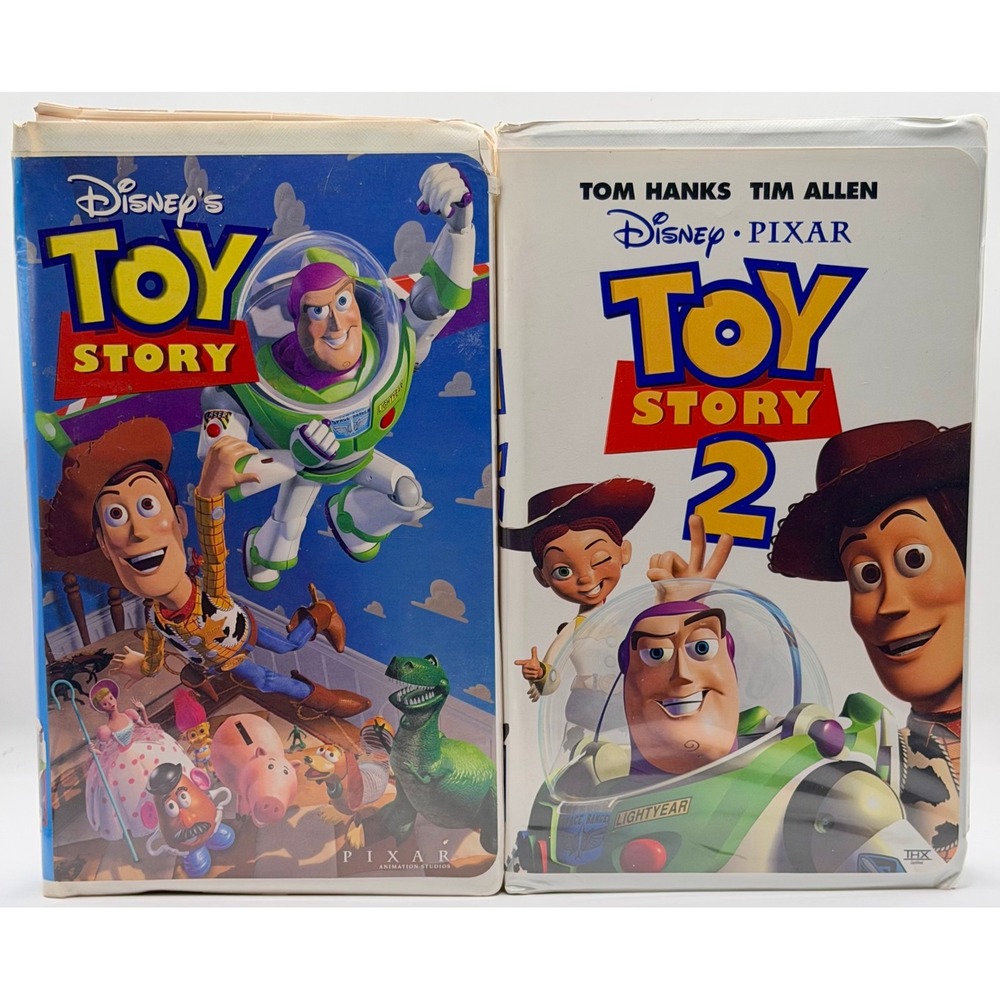 Toy Story 1 & 2 VHS Tape Bundle Disney Pixar Clamshell Cases